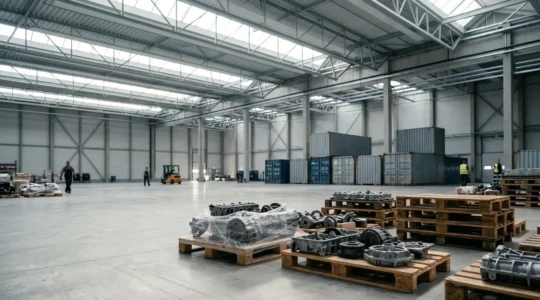 Automotive parts cleared through customs process with efficiency focus