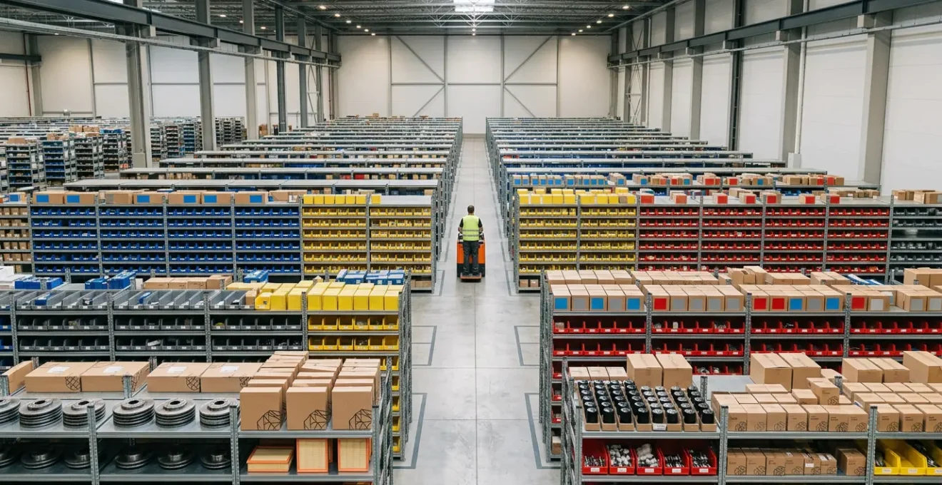 Strategic automotive parts inventory management system balancing cost reduction with reliable stock availability