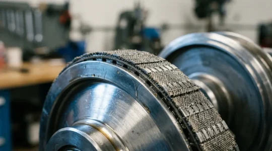 Close-up detail of automotive transmission components highlighting precision engineering and durability