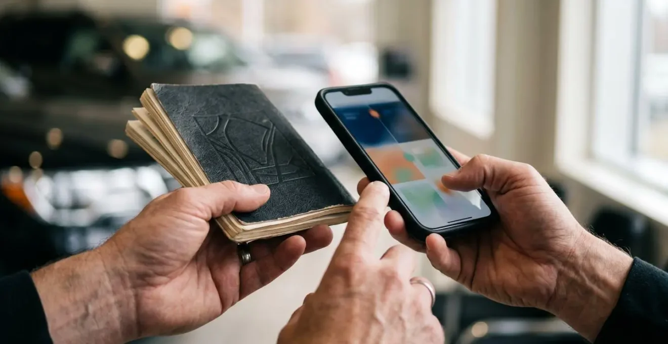 Hybrid documentation approach combining traditional paper records with modern digital service history tracking