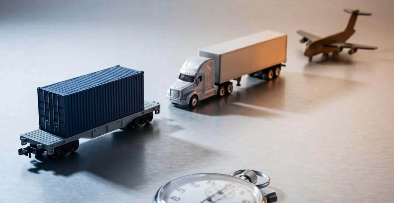 Strategic decision timeline showing cost escalation from planned intermodal to emergency air freight for automotive logistics