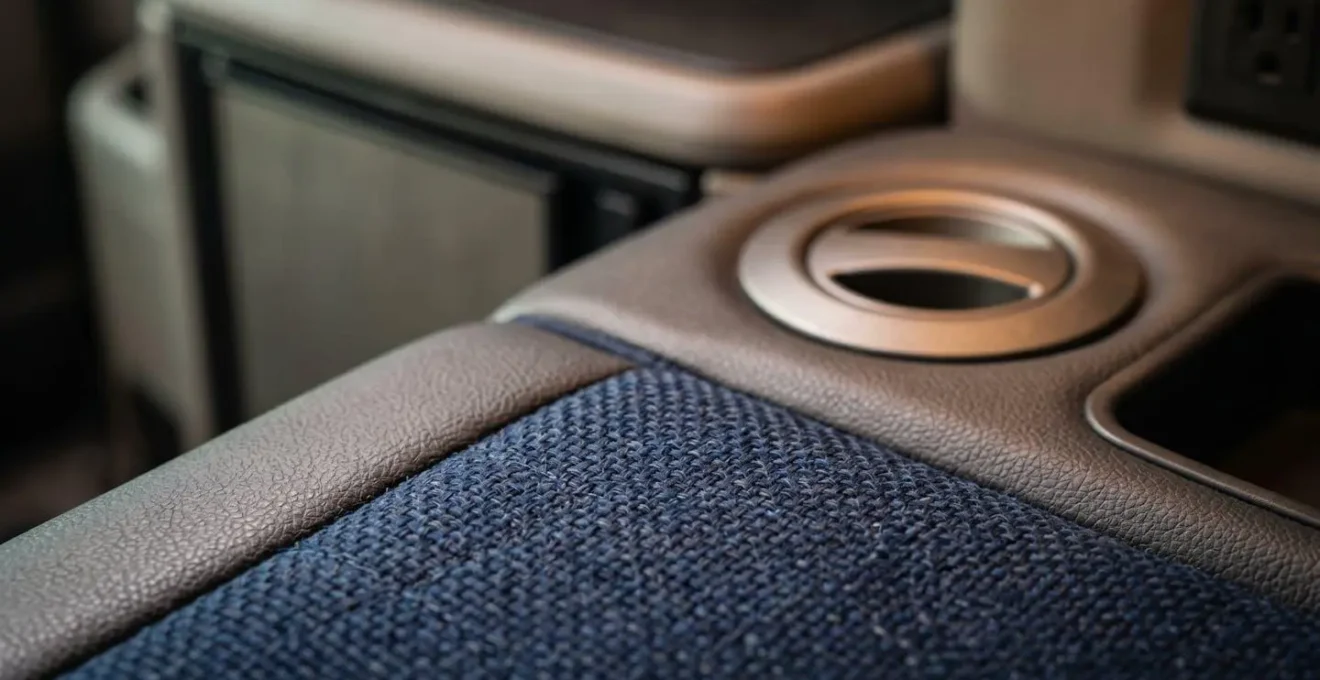 Close-up view of medical-grade mattress and premium comfort features in modern truck sleeper cab interior