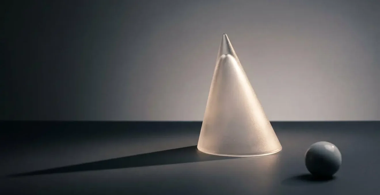 Abstract visual representation of radar beam misalignment effect showing geometric cone-shaped detection pattern
