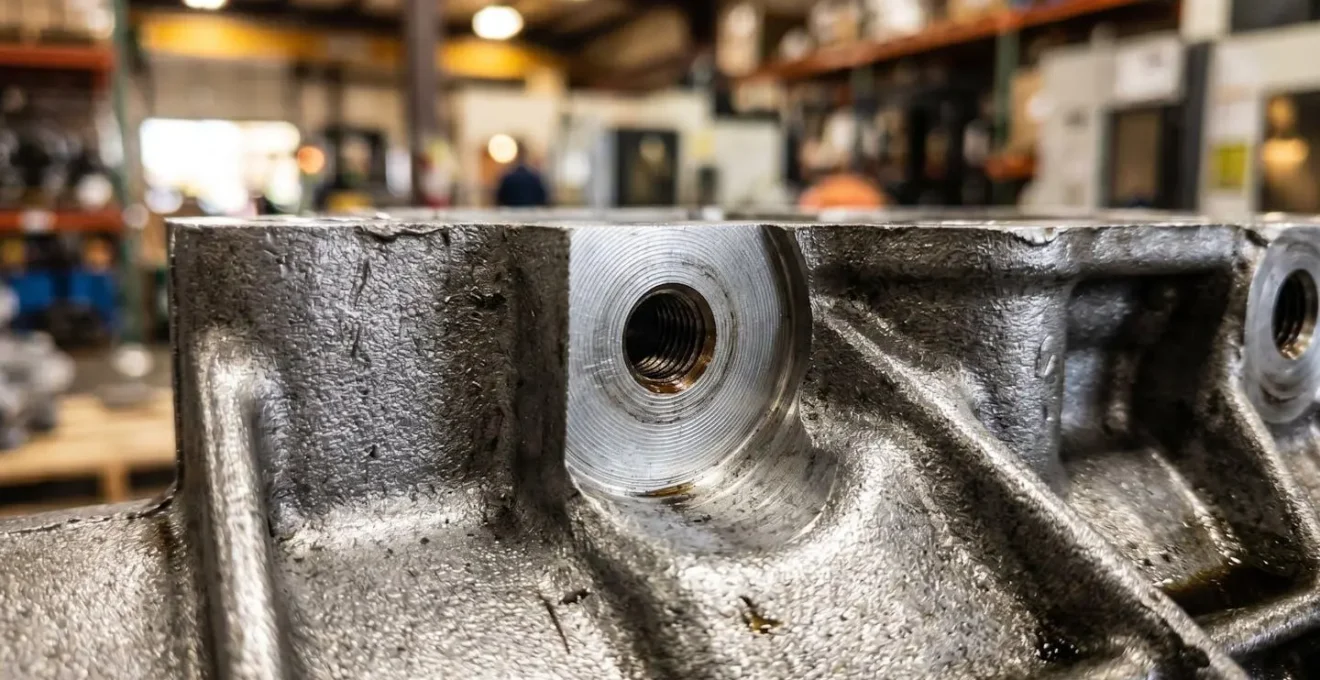 Heavy automotive transmission components prepared for hybrid sea-air freight transport